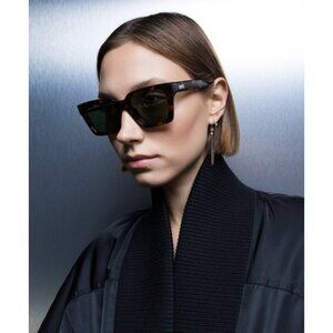 Off-White OERI086 PALERMO 6055 Sunglasses Havana Square Frame, Green Lenses